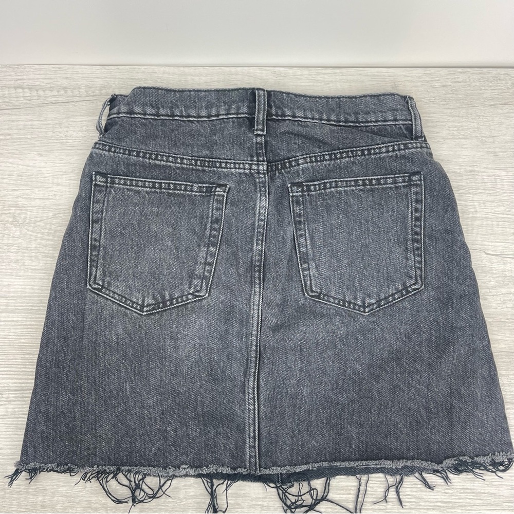 Everlane Washed Black Denim Skirt with Distressed Hem, 27 - Picture 7 of 11